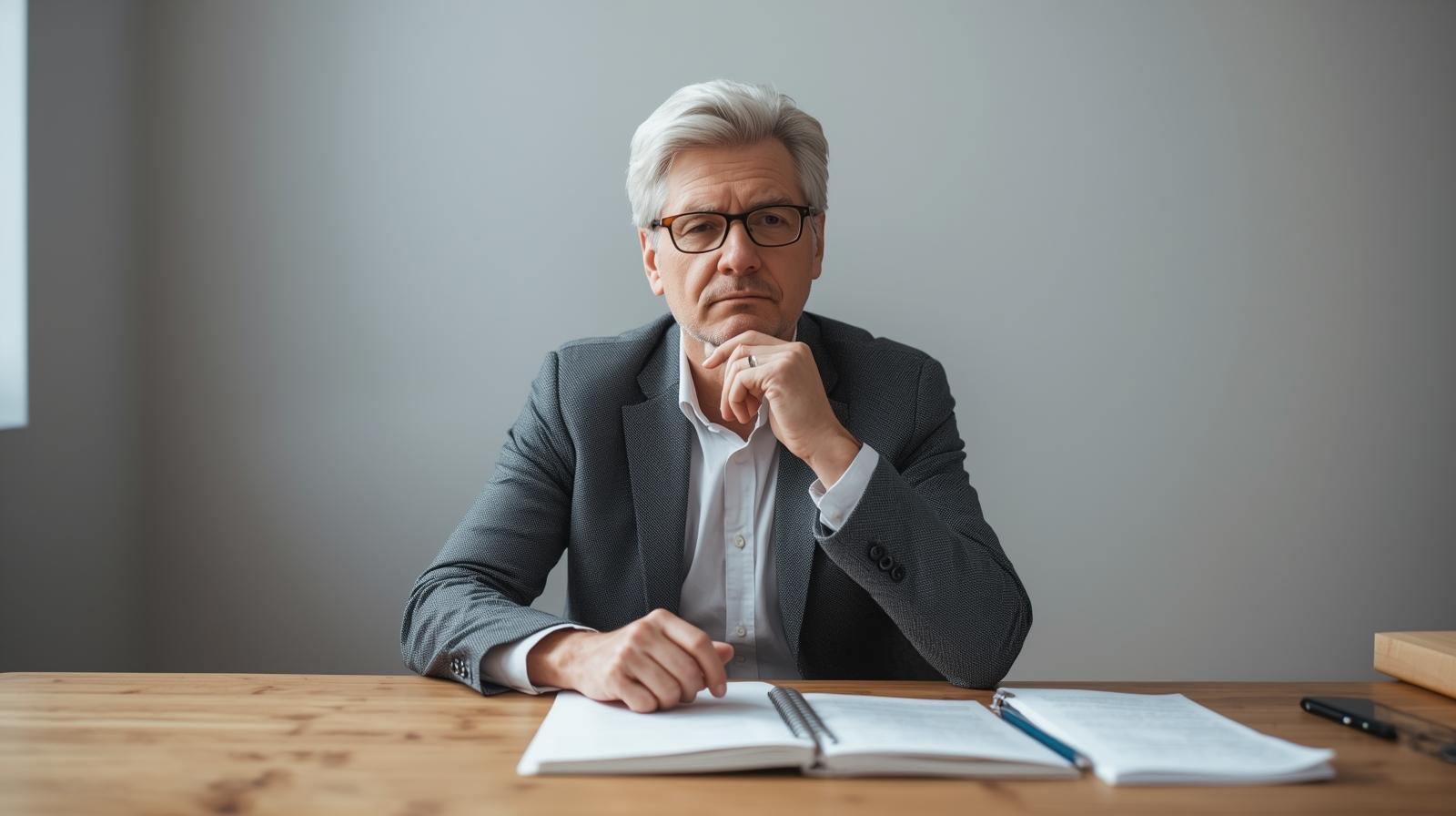 Create an image of a mediator reflecting on practice.jpg