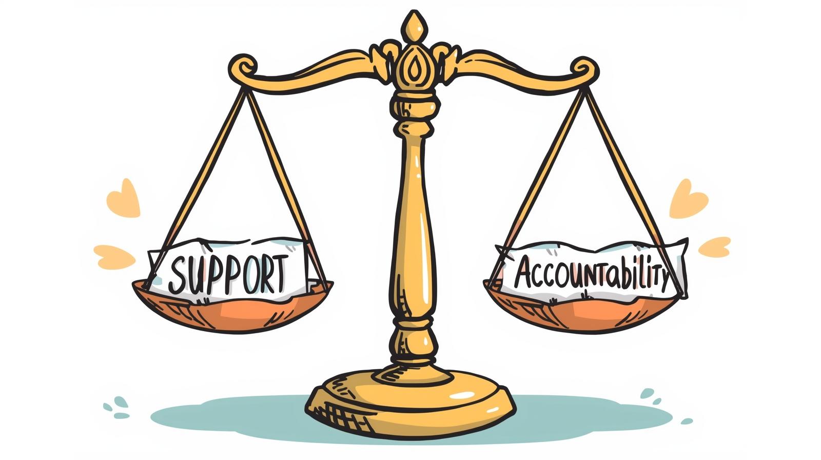 A balance scale showing 
